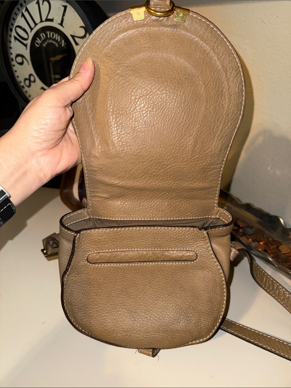Chloe soft leather Small Saddle Bag in Brown - Picture 5 of 10